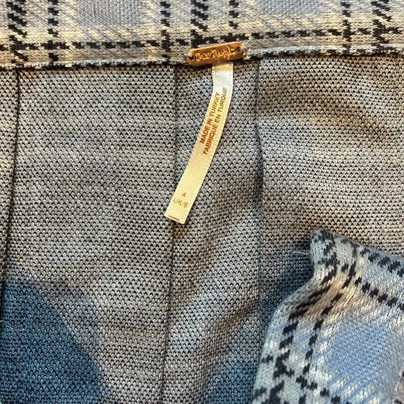 Honey Blue Multi Plaid Pleated Skater Mini - Picture 5 of 6